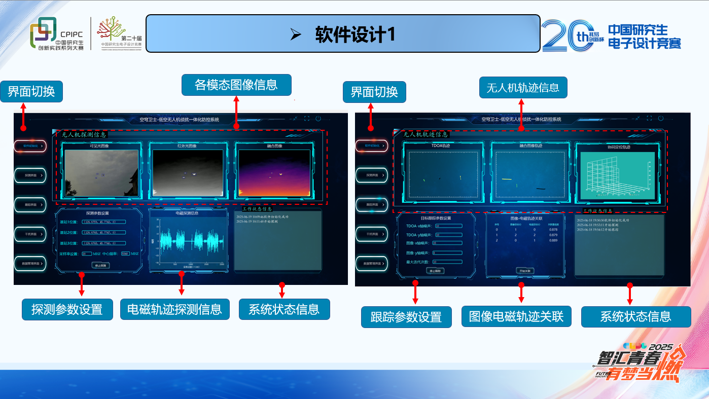 探测信息与航迹信息界面
